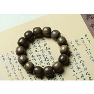 阴沉金丝楠老型珠1.5佛珠手串男女情侣款 阴沉木文玩念珠绿料