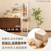 旋转衣帽架落地卧室家用晾衣杆客厅转角玄关实木简易挂衣架