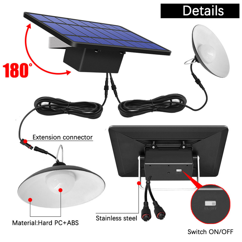 一拖二16LED 5500mA太阳能吊灯户外家庭商店车库可用太阳能棚灯