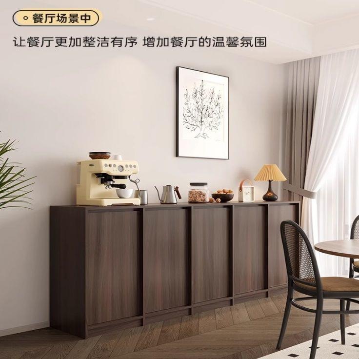 新中式复古餐边柜一体组合小户型中古风茶水柜客餐厅矮柜边柜