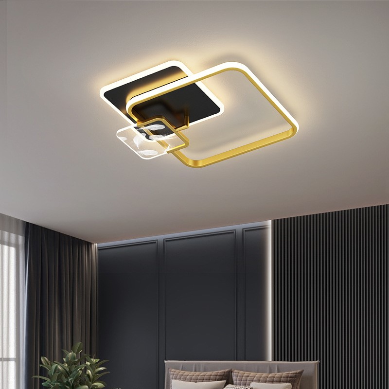 轻奢卧室灯现代简约大气吸顶灯具25年新款极简创意房间羽毛灯饰