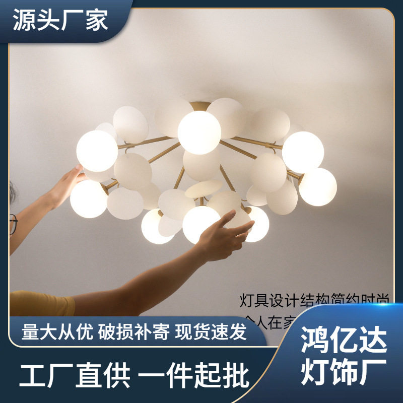 卧室灯吸顶灯儿童房少女网红ins北欧风格极简个性创意圆形客厅灯