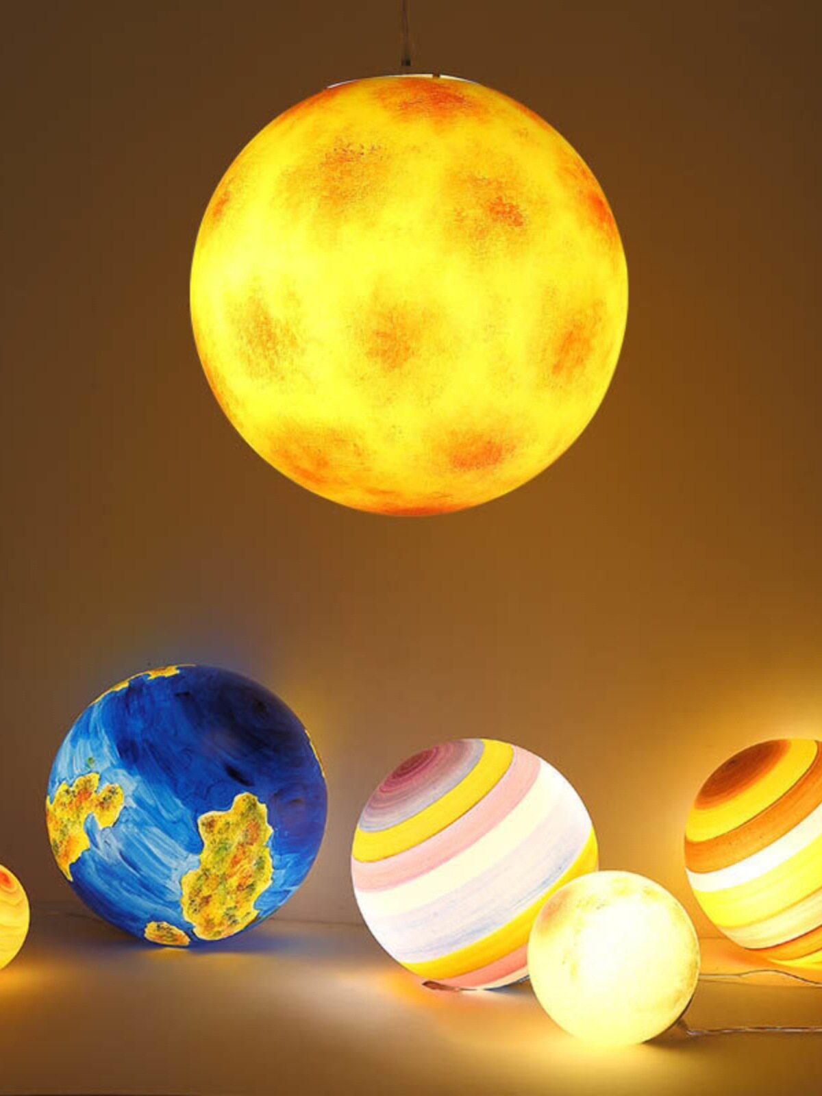 星球灯吊灯大号北欧艺术行星星空地球店铺太空装饰创意吧台月球灯