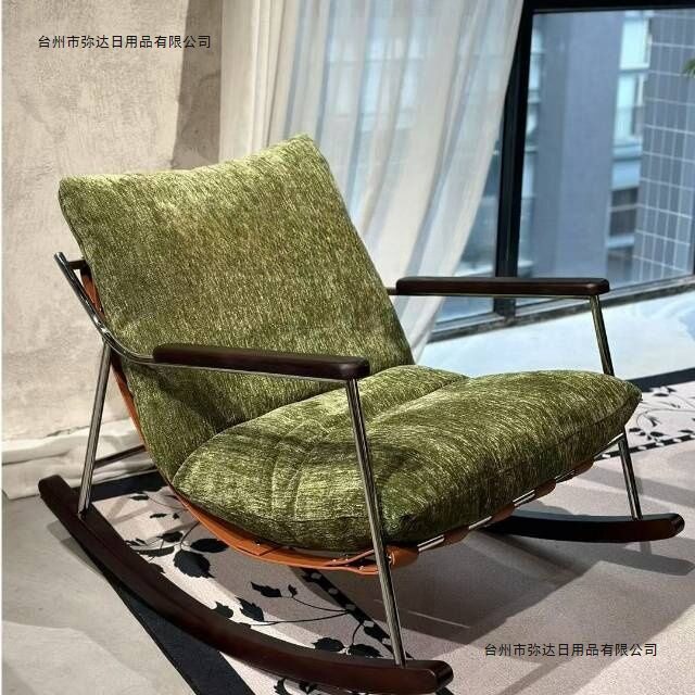 休闲沙发摇椅设计师躺椅客厅现代轻奢可拆洗软包沙发单人摇椅家用