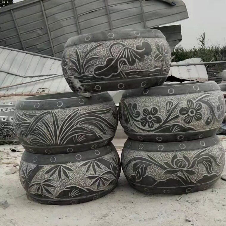 石柱墩天然青石墩子底座花岗岩木柱脚实心柱顶石空心柱子皮柱础石