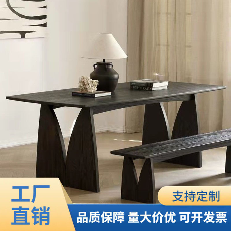 诧寂风餐桌北欧小户型家用实木饭桌长方形工作台简约现代日式桌椅