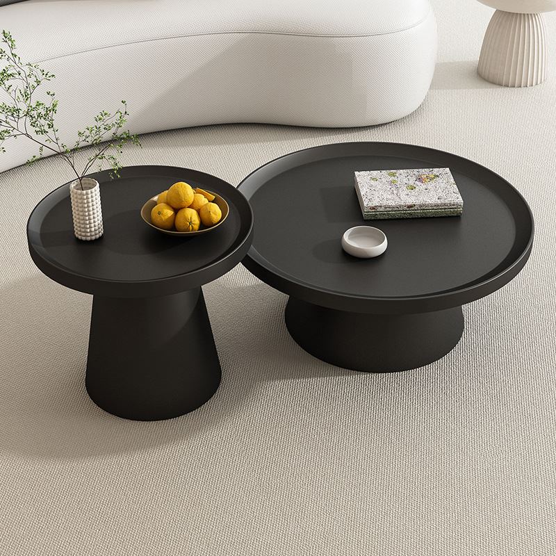 现代简约铁艺茶几组合小户型客厅家用北欧轻奢边几创意圆形小茶几