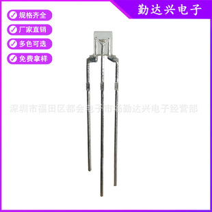 透明234红绿红蓝蓝绿普绿翠绿双色指示灯方形三脚直插式 led灯珠