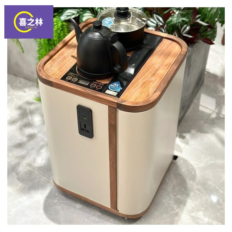 小户型组合烧水壶一体茶水台茶桌椅悠移动实木茶台阳台质家用茶车