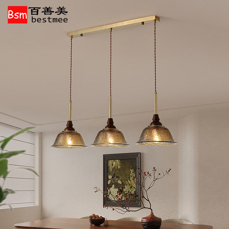 床头小吊灯餐厅灯ins中古风复古灯具创意个性艺术主卧新中式吊灯