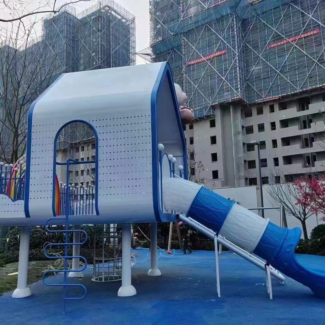 室外不锈钢滑梯 幼儿园【滑梯组合】 无动力游乐设施旋转滑梯厂家