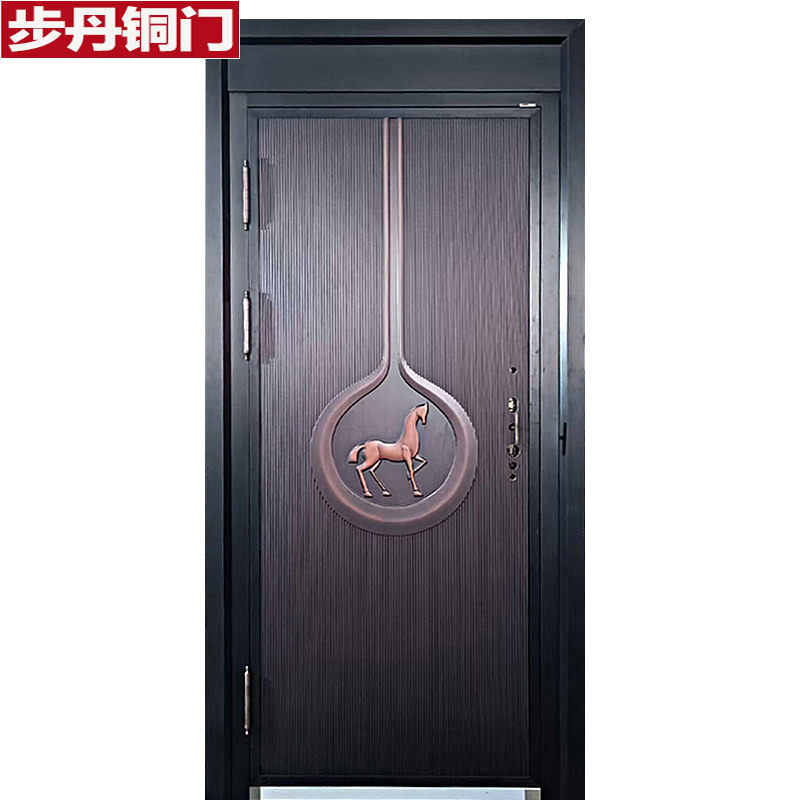 步丹精雕铸铝防盗入户门