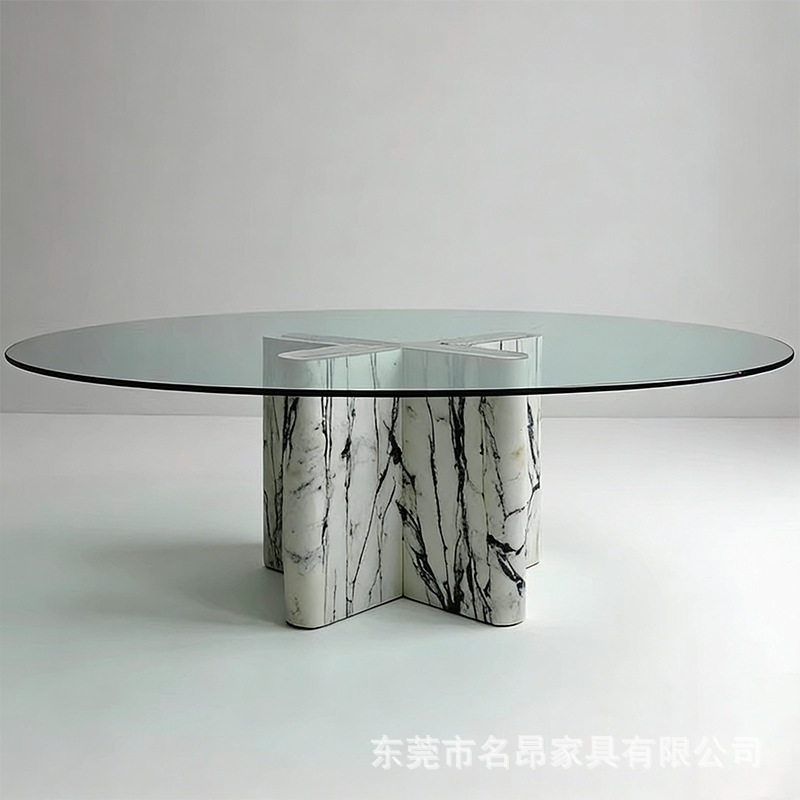 天然大理石现代简约轻奢餐桌椅
