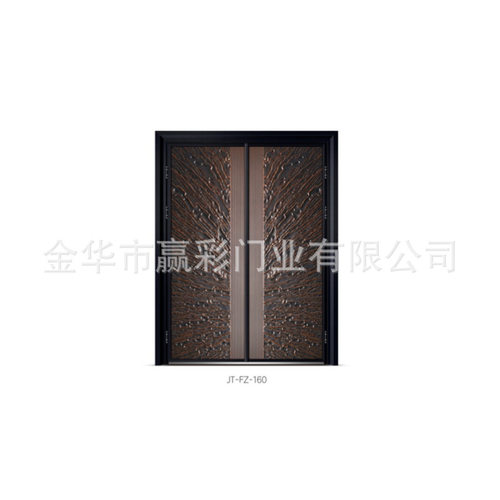 现代简约铸铝别墅双开入户门
