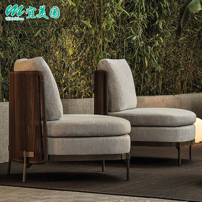 北欧户外沙发客厅懒人组合藤编椅露天室外庭院阳台小桌椅休闲茶几