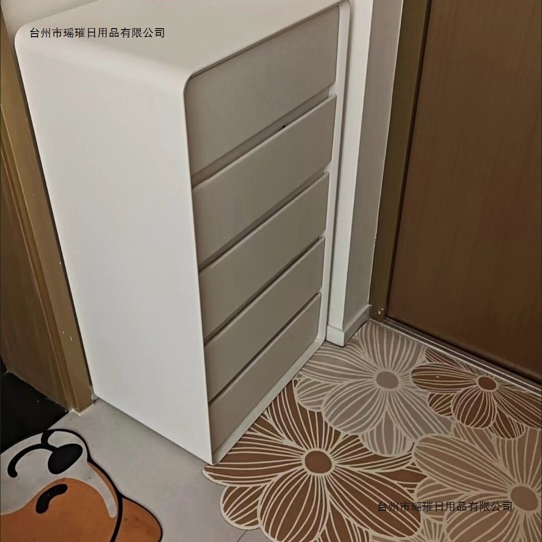 奶油风实木五斗柜抽屉式收纳
