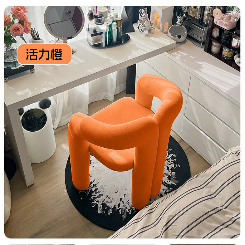 奶油轻奢现代网红梳妆台餐椅