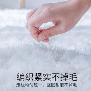 北欧ins风卧室地毯飘窗满铺床边毯床前家用少女纯色长毛绒撸猫感