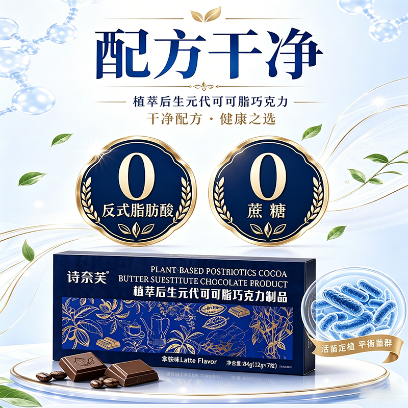 诗奈芙后生元益生元0反式脂肪酸植物萃取拿铁黑巧克力制品代可可