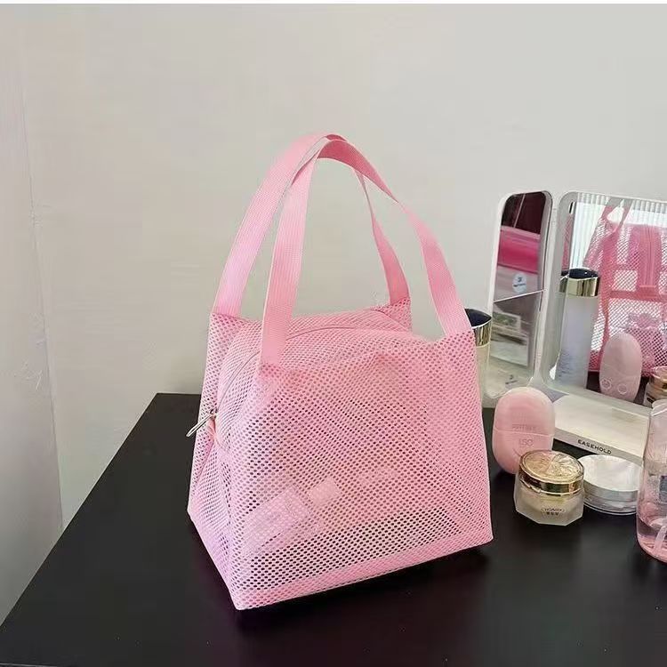 网纱洗漱包旅行收纳包手机学生饭盒袋便当包女手提包化妆包