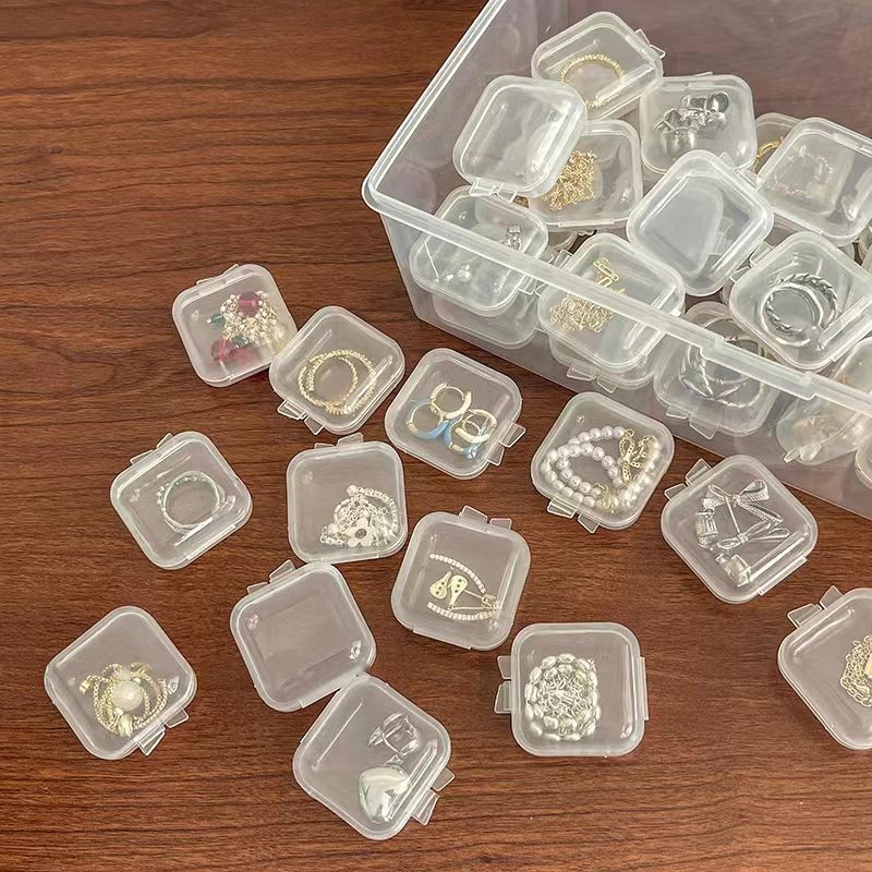 迷你便携透明首饰收纳盒防氧化耳环项链耳钉小型饰品收纳盒子