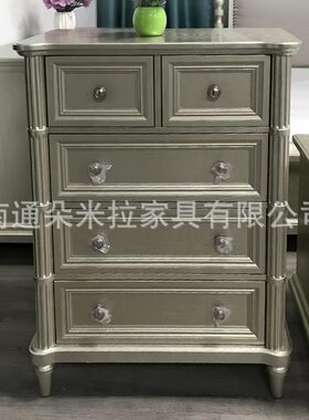 美式复古红橡木实木床头柜