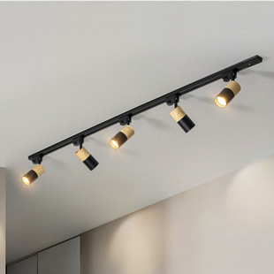 北欧创意水转印仿木纹轨道吸顶灯简约现代LED客厅餐厅服装 店灯具