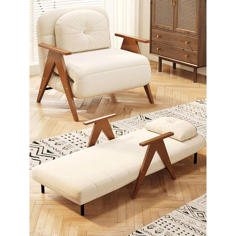 申亚懒人沙发可折叠两用多功能家用小户型实木单人沙发床2024新款