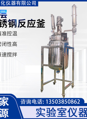 郑州生化ZZSH不锈钢反应釜 10L-100L电加热304/316双层反应釜