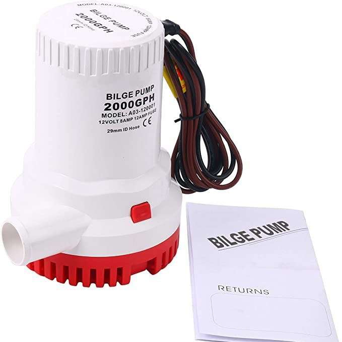 舱底潜水泵 直销12V直流微型排水泵 潜水船用排污海水泵2000GPH