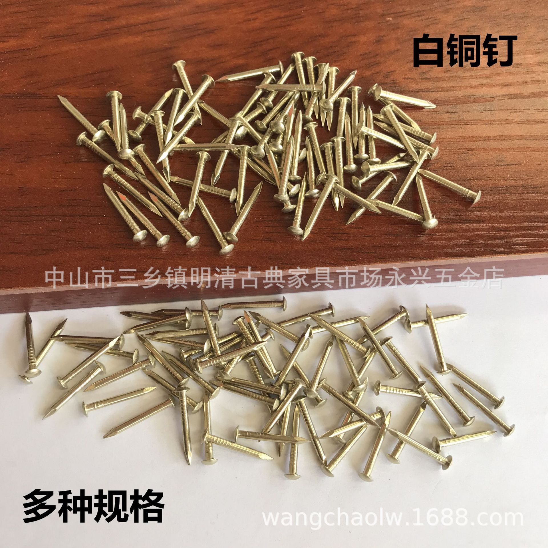 白铜钉银白色圆头鼓钉中式家具合页铜钉含镍不锈耐腐蚀装饰小丁子