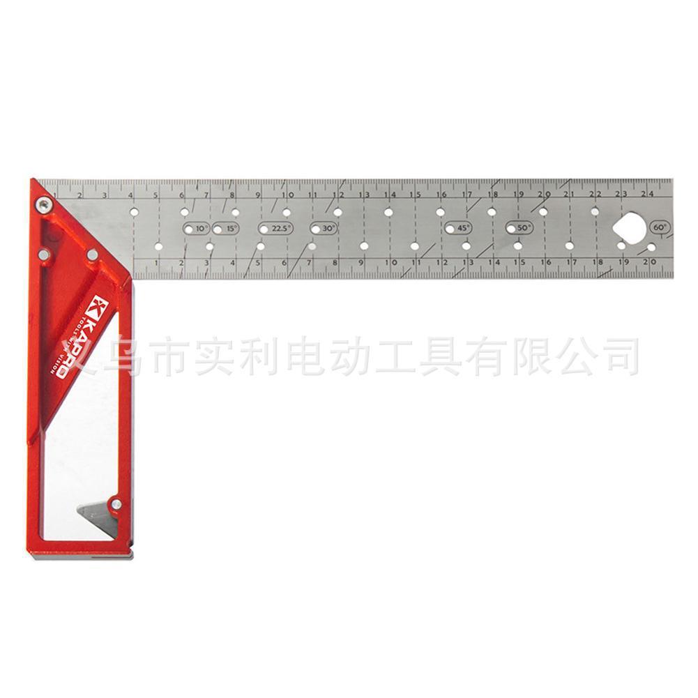 跨境Kapro 25/30/40cm不锈钢细木工金属直角尺 木工直角尺