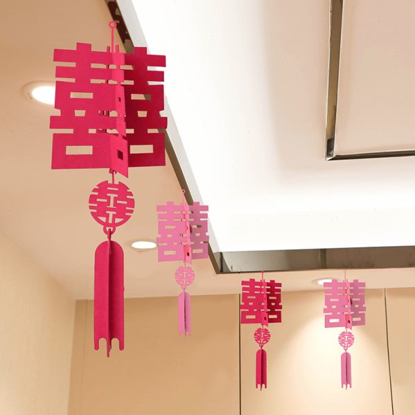 喜字吊饰网红礼方卧室客厅结婚婚房布置套装拉花新房男女挂件装饰