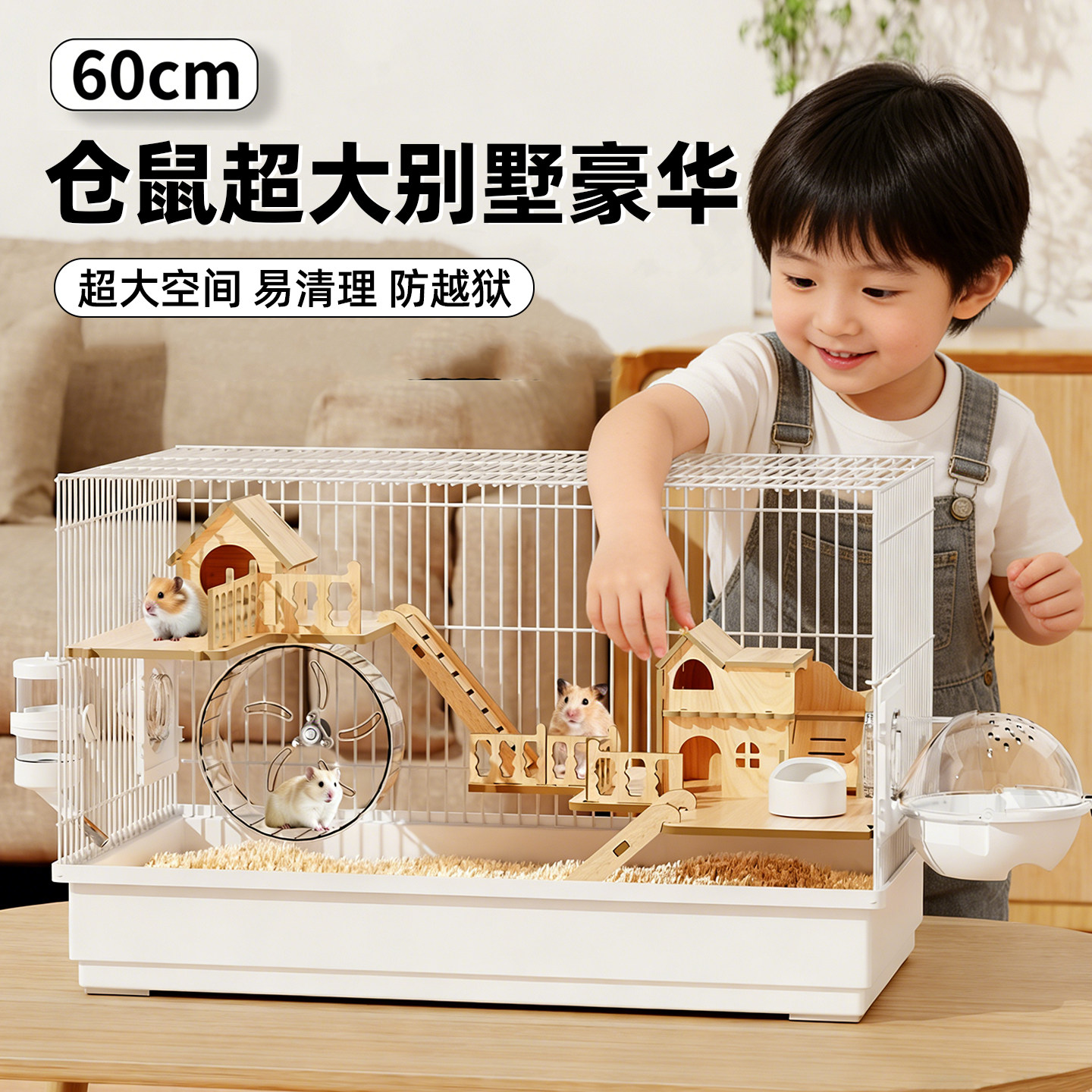 仓鼠笼子金丝熊超大豪华别墅专用便宜的60CM花枝宠物生活用品全套图片