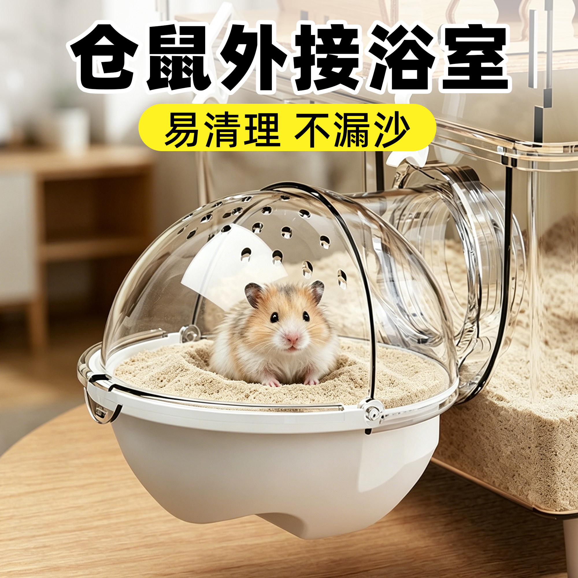 仓鼠外接浴室金丝熊专用厕所尿砂浴沙盆外置笼必备生活用品大全套图片