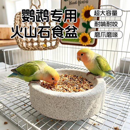 鹦鹉磨嘴火山石防翻喂食饮水器