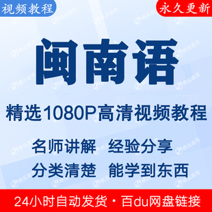 闽南语视频教程全集 下单秒发