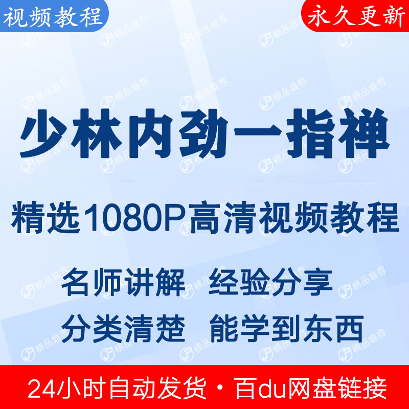 少林内劲一指禅视频教程全集 下单秒发