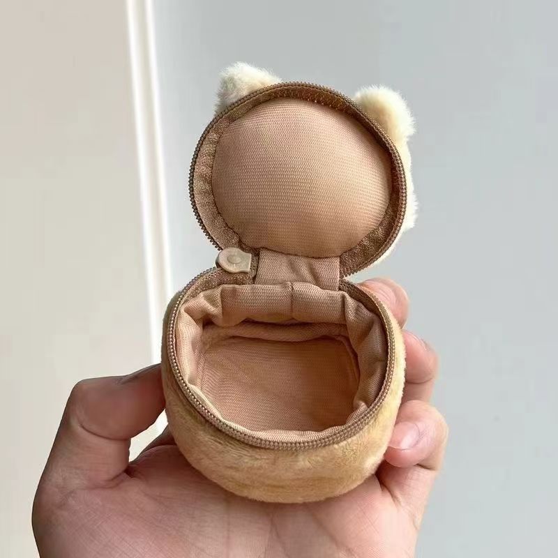 卡皮巴拉毛绒玩具可爱零钱包包挂件卡通水豚玩偶竹筒小熊猫