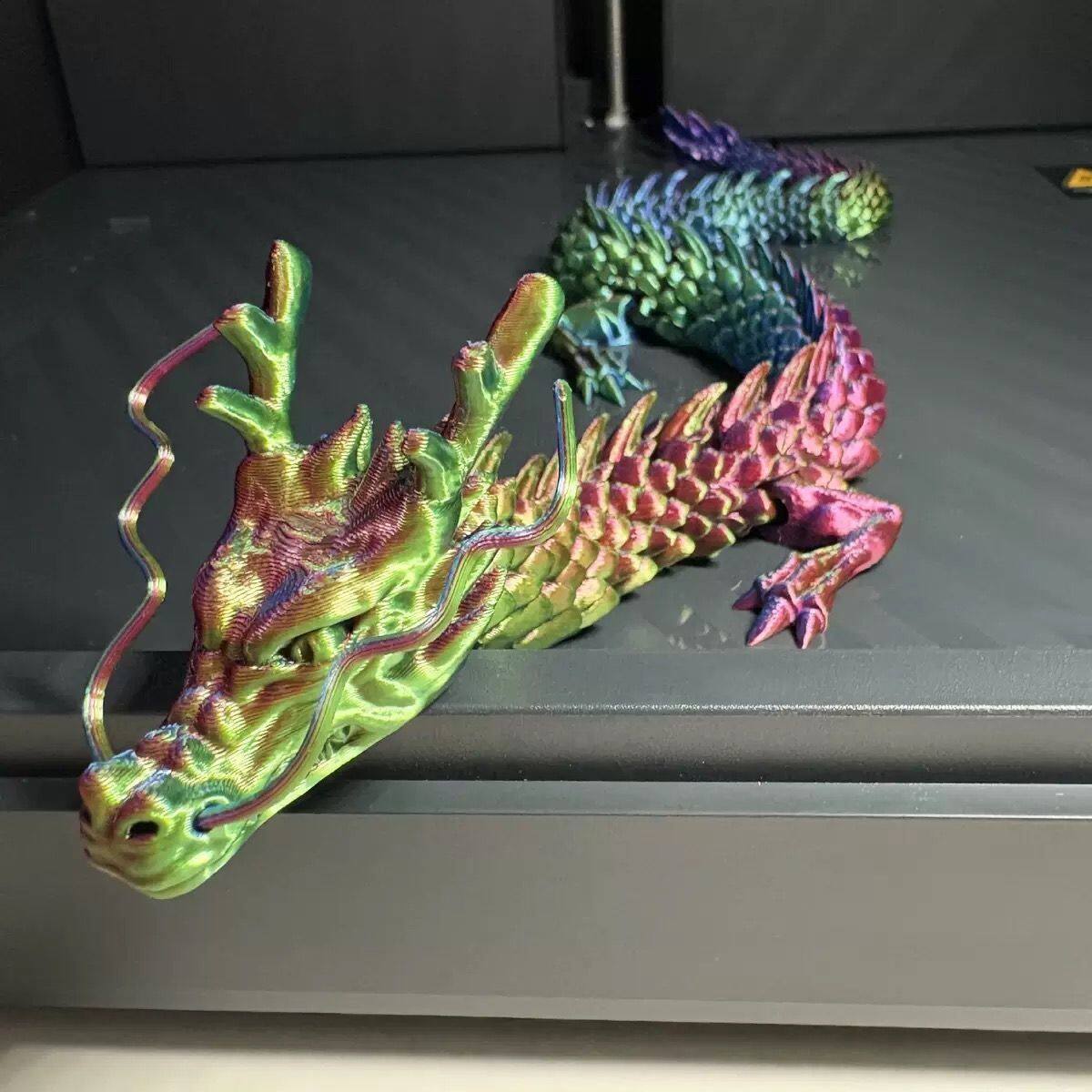 仿真中国龙一米超大玩具摆件创意爆款 3D 打印关节可活动摆摊模型