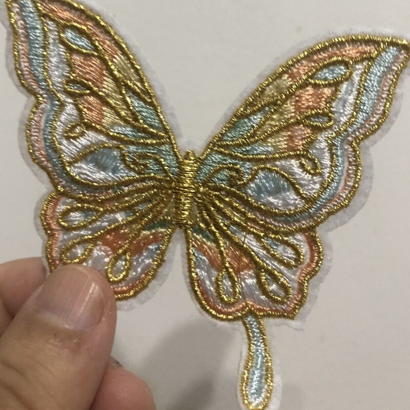 汉服旗袍个性蝴蝶刺绣布贴衣服百搭补洞装饰补丁贴