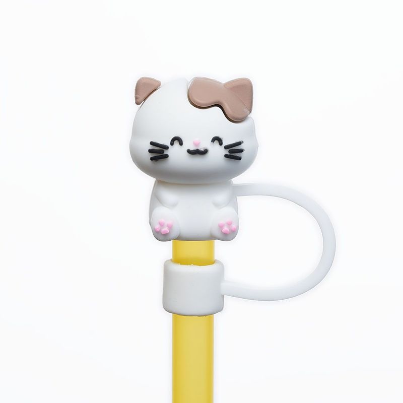 卡通小猫青蛙独角兽小熊硅胶吸管防尘帽