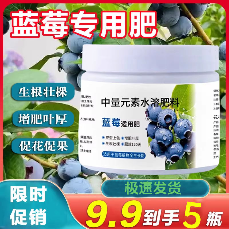 蓝莓专用肥料硫酸钾复合肥蓝莓树有机肥专用土酸性缓释肥改善黄叶