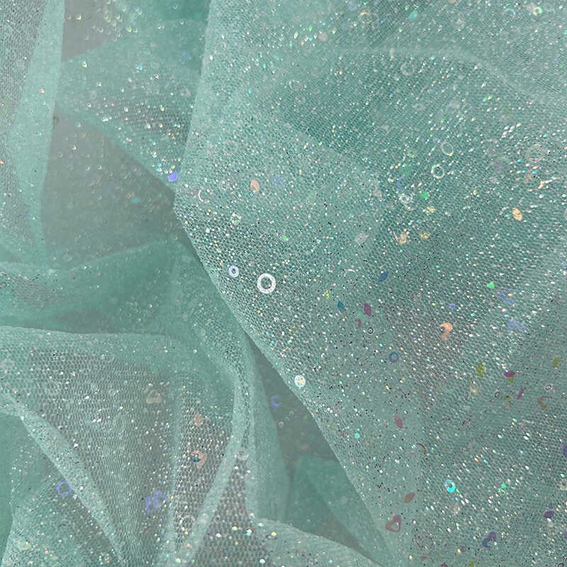 幻彩亮片撒c金网纱布料娃衣服装蕾丝网纱面料背景婚纱礼服头纱网
