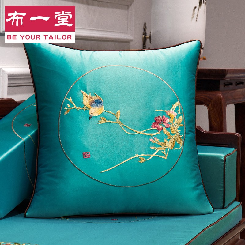 新中式红木沙发抱枕靠垫1106现代中式床头大靠枕套布艺含芯靠包