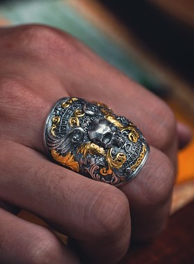 地狱天使戒指戒指指环饰品礼物开口复古个性