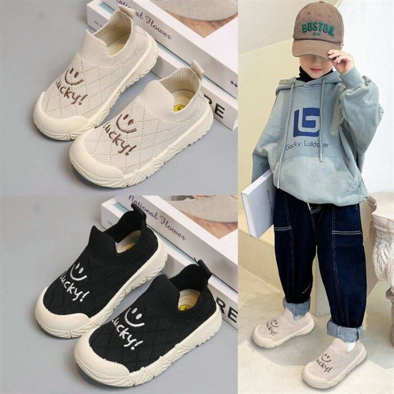 儿童幼儿园室内鞋男童透气网面轻便软底一脚蹬入园鞋女童宝宝布鞋