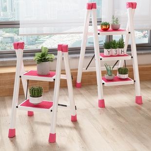 花架梯子两用花盆装饰摆架多功能家用卧室小型轻便可摺.叠爬高工