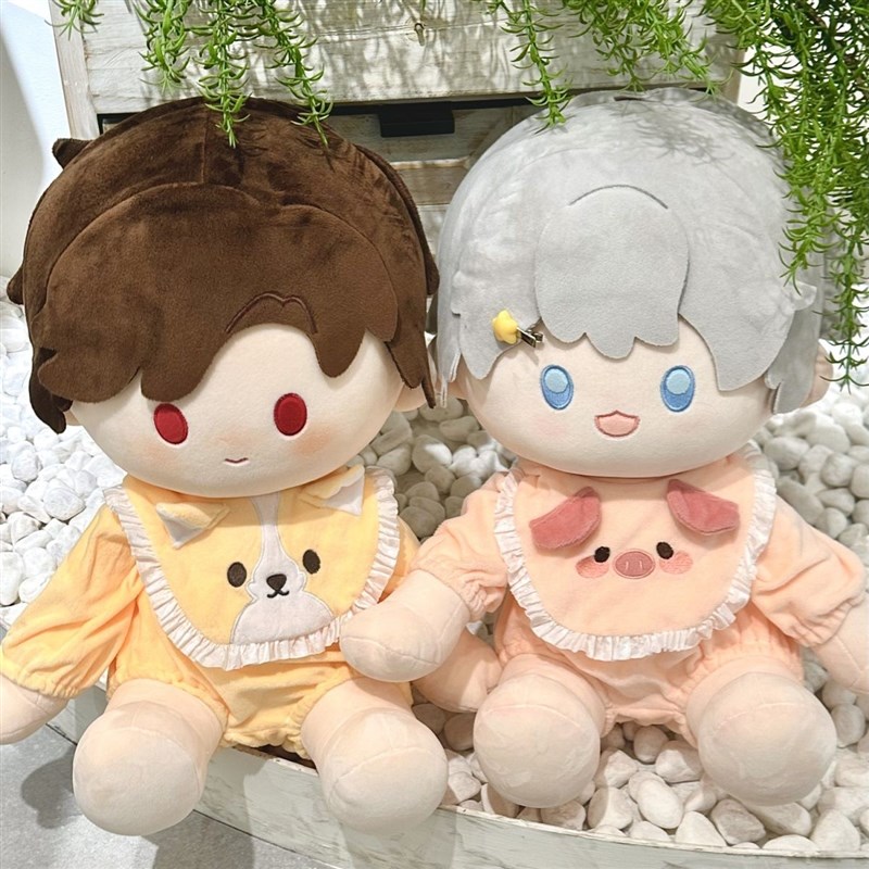 爬爬服两件套娃圈40cm一番赏无属性坐姿棉花O娃娃公仔玩偶娃衣猪