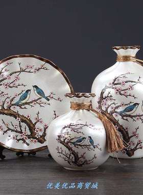 新中式红酒柜玄关隔断柜博古架客厅小摆件装饰品创意家居工艺品